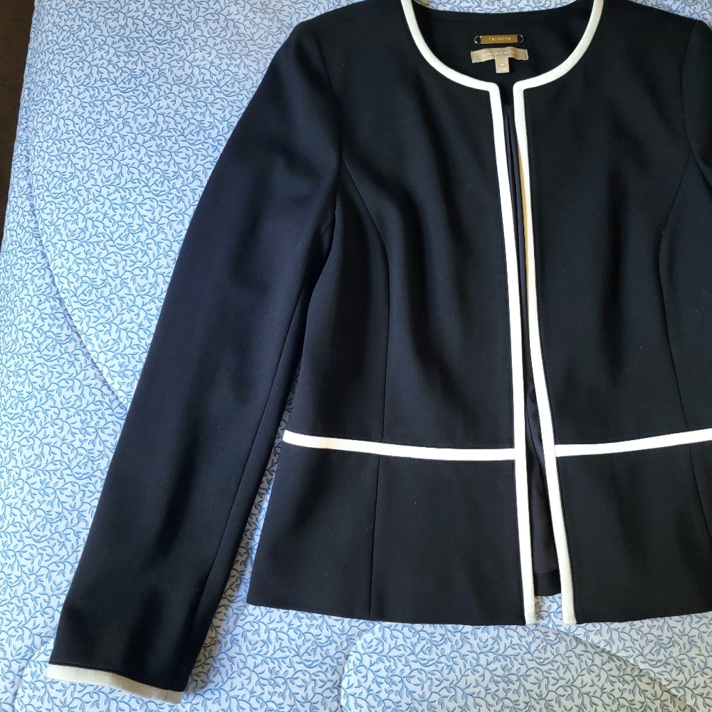 New Talbots Black Open Front Business Office Blazer Coat Size 10 - Picture 5 of 12